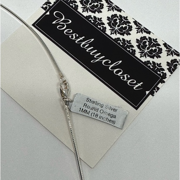 Sterling Silver Round Omega Chain Necklace - Picture 9 of 12